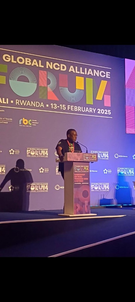 John Gikonyo speaking at the Global NCD Alliance Forum
