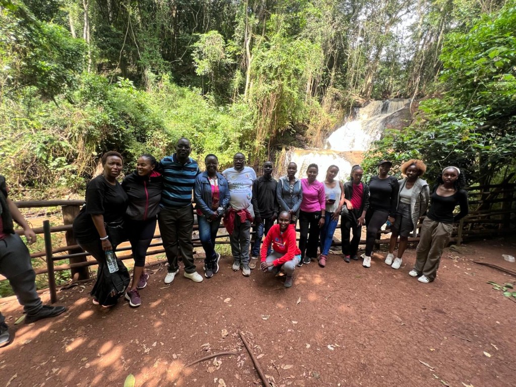 Group photo by the Karura waterfall